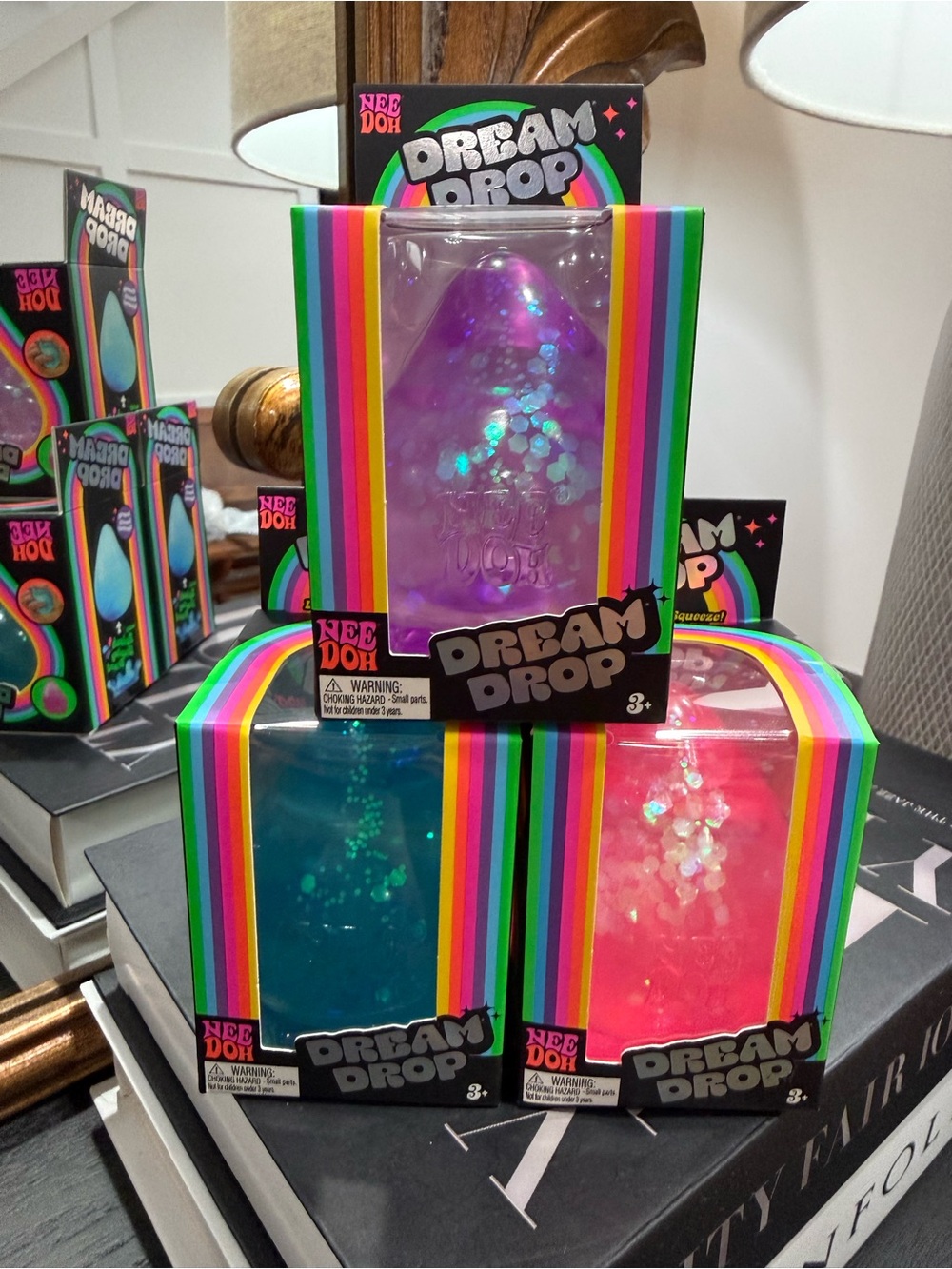 Dream Drop Purple, Pink, and Blue SET Glitter Stress Toy - Sensory Squeeze